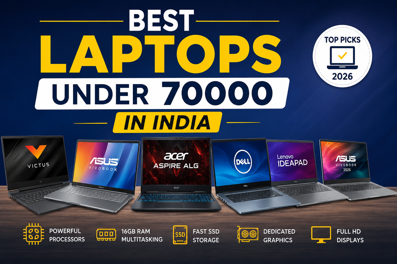 Best Laptops Under 70000 in India (2026): Top Picks for Gaming, Work & Students
